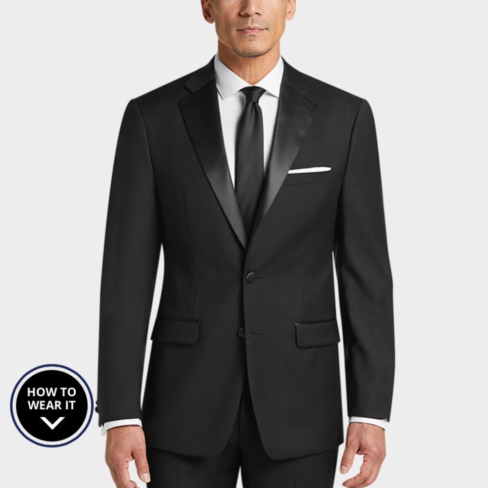 Calvin Klein X-Fit Black Slim Fit Tuxedo Jacket